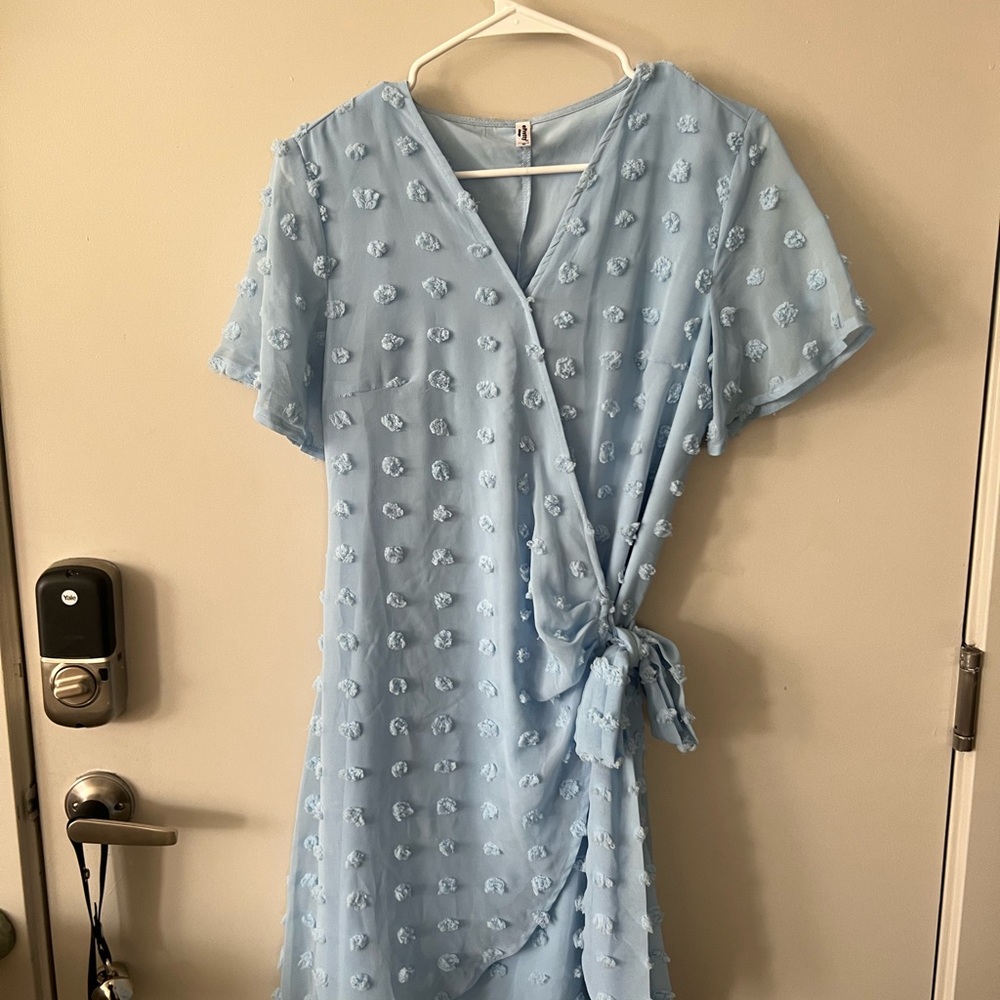 Light Blue Wrap Dress